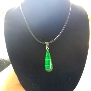 Malachite chakra stone pendant necklace